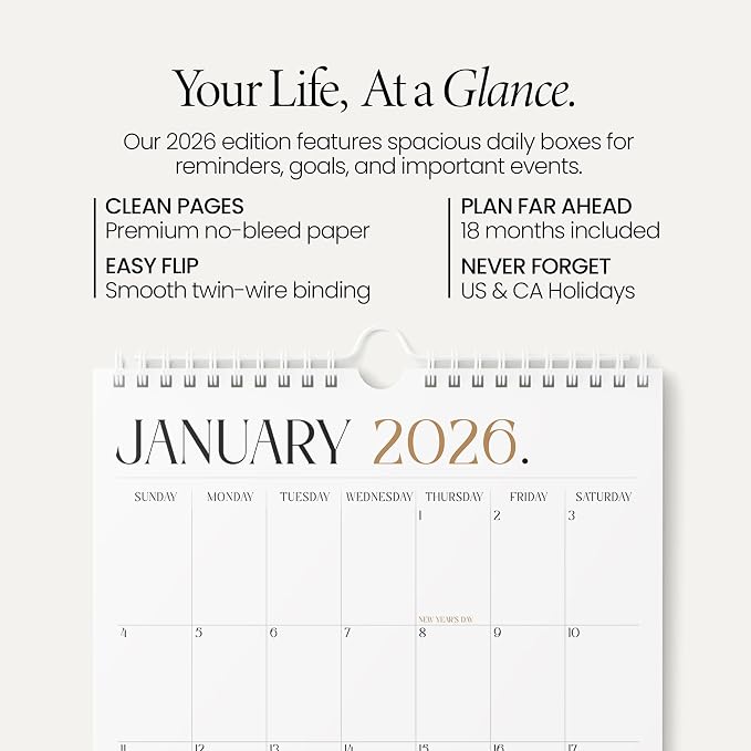 Karto Wall Calendar 2026 11x17 in - Boho