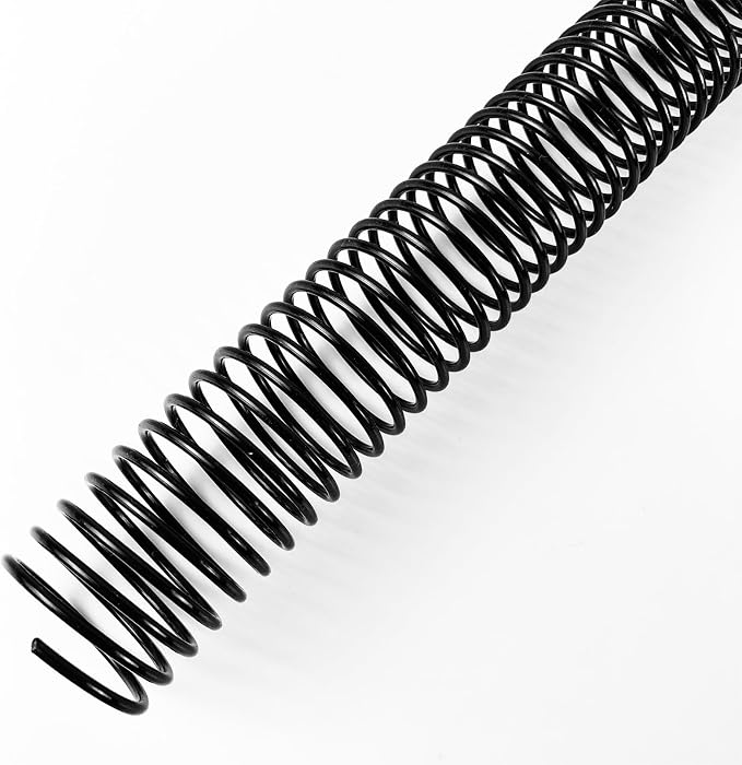 Binditek Plastic Spiral Binding Coils, 32 mm, 4:1 Pitch, Black, 50 Pack | Coil Binding Spines, 1-1/4", 280 Sheet Capacity, 48 Loops, for Letter-Size Reports, Presentations, School and Office Projects