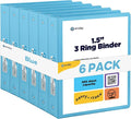 Enday 1.5 Inch Binder (6 Pack - Blue) 3 Ring Binder 1.5 inch with Clear View Cover and 2 Inside Pocket - for Letter Size 8.5 x 11'' Paper, Ideal for School Supplies, Office, and Home
