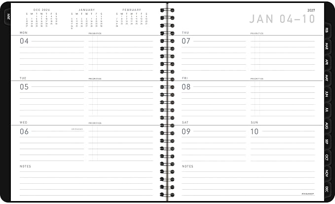 AT-A-GLANCE 2027 Planner, Weekly & Monthly, 7" x 8.75", Contemporary Lite, Black (7054XL0527)