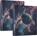 Turtle Galaxy Space 3 Ring Binder 1.5 Inch 2 Pack with 200 Sheet for Kids School Supplies Women Men Office