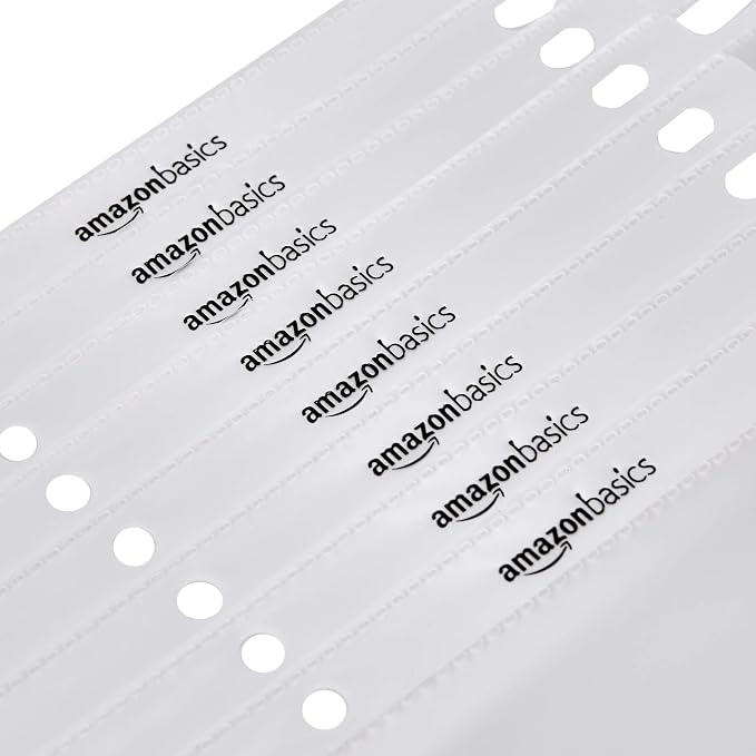 Amazon Basics Heavy Duty Non-Glare Sheet Protector for Documents, 3 Ring Binder, Top Loading, Letter Size, Clear, 500-Pack