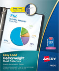 Avery Diamond Clear Heavyweight Sheet Protectors, Easy Load, 100 Document Protectors (74100)