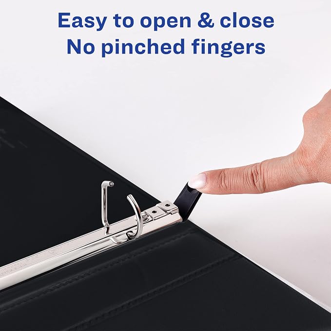 Avery Heavy Duty View 3 Ring Binder, 0.5" One Touch Slant Ring, Holds 8.5" x 11" Paper, 4 Black Binders (79708)