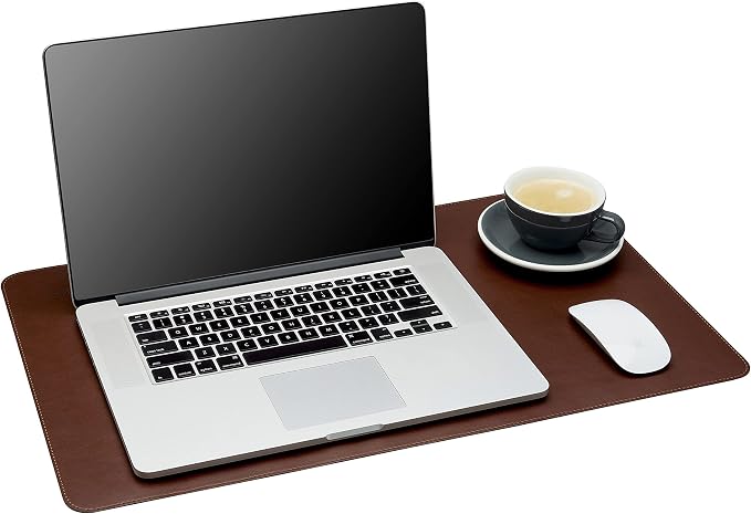 Gallaway Leather Desk Mat - Office Writing Desk Pad, Medium 24" x 14" Dark Brown, Gift Ready Elegant Computer Desk Cover Protector