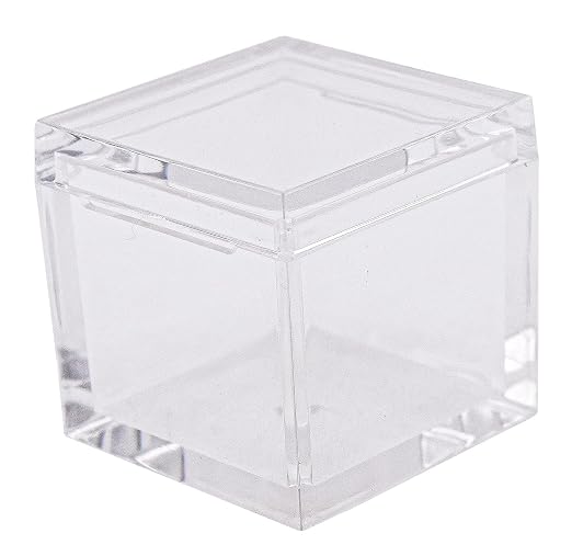 25pcs Acrylic Box Trays for 1" 25.4mm Element Cubes Clear Case Periodic Table Bracket for Elements Collections Science Education Displays