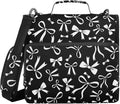 Zipper Binder Bag 3 Ring File Folder Portfolio Organizer Zippered Binder Bags with Strap Fits Laptop Women Men