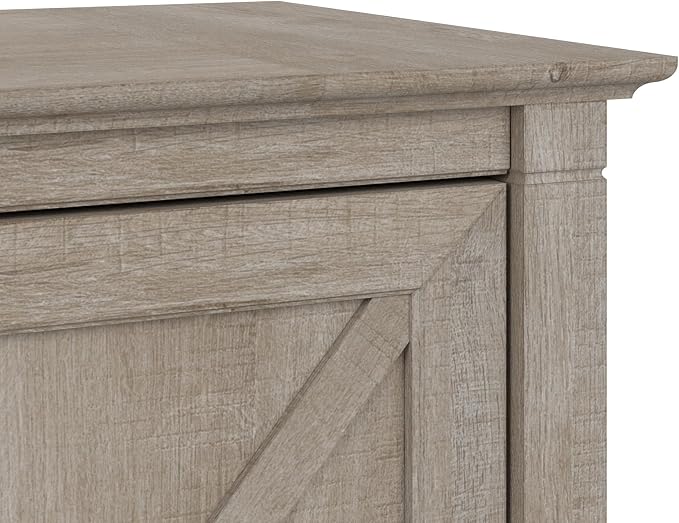 Bush Home Key West 2 Drawer Lateral File Cabinet in Washed Gray, Document Storage for Home Office, Accent Chest with Drawers