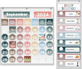 Boczif Monthly Classroom Calendar Pocket Chart (White Calendar+Schedule)