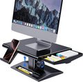 Computer Monitor Stand Riser for Desk,5.7-6.5 Inches Height Adjustable with Storage Drawer & Phone Holder,Workspace Desktop Organizer Monitor Stands Risers Shelf for Computer,Laptop,Printer,TV