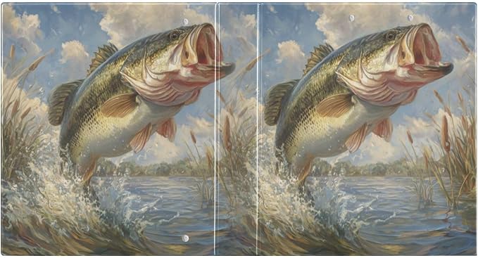 Bass Fish Vintage 3 Ring Binders 1.5 Inch Clear View Three Ring Binders Versatile Binder for Work School Office Supply 1 Pack