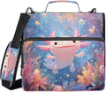Cute Axolotl Print 3 Ring Zipper Binder with Shoulder Strap & Handle 2 Inch D-Ring Zippered Binder Bag with Multiple Pocket & Pencil Pouch, Binder Organizer for School or Office