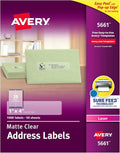 Avery® Printable Address Labels, Sure Feed® Technology, 1" x 4", Matte Clear, 1,000 Blank Mailing Labels (05661)