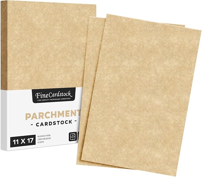 Aged Stationery Parchment Recycled Paper | 65lb Cover Cardstock | 11" x 17" inches | 50 Sheets per Pack