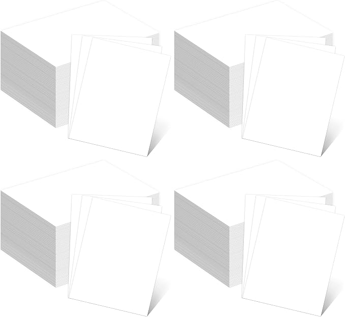 110lb White Cardstock 8.5x11, Goefun 100 Sheets Heavyweight White Card Stock 300 GSM for Invitations, Menus, Poster, DIY Card (Pack of 4)