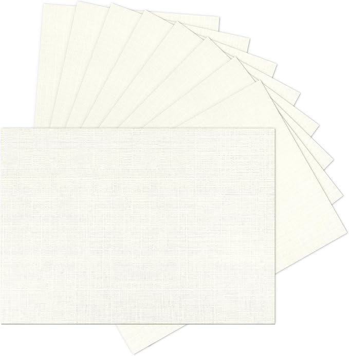 5x7 Ivory Linen Paper Textured Cardstock 80lb 100 Sheets | Goefun Light Cream Wedding Invitation Cardstock Linen Paper for Printing, Invitations, Arts & Crafts and Business Cards