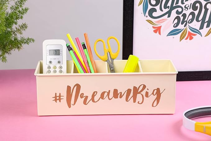 DUDKI HOMES "Desk Organizers and accessories, 4 Compartment Desk Organizer set, Pen holder for desk cute and Stylish Office Desk Accessories for Women Office - Keep Your Workspace Organized"