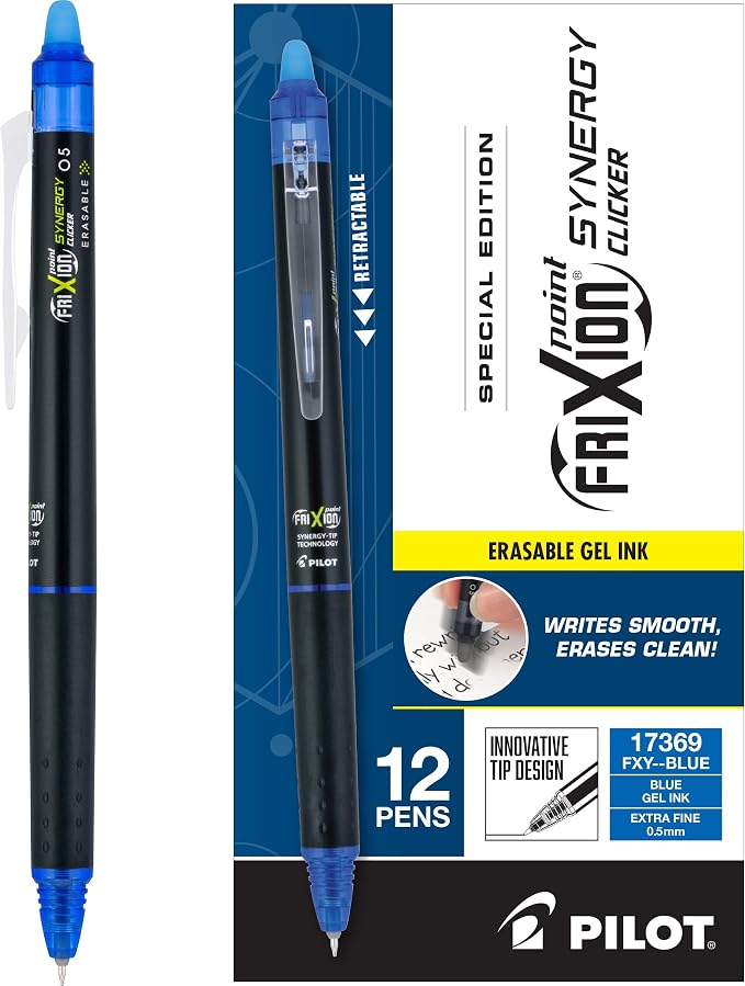 Pilot Pens, Extra Fine Point 0.5 mm, Pack of 12, Blue Ink