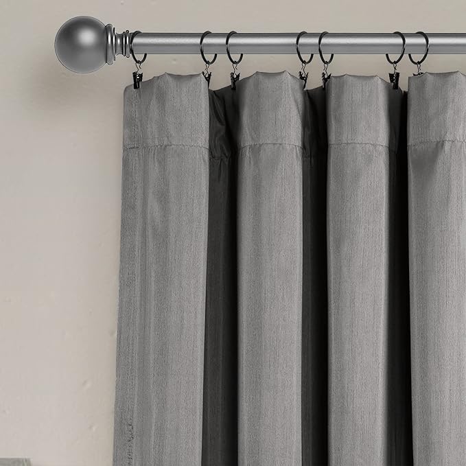 Lush Decor Night Sky 100% Blackout Window Curtain Panel Single 42"W x 84"L, Gray & White - Blackout Curtains For Bedroom - Sequin Curtains - Glam Decor