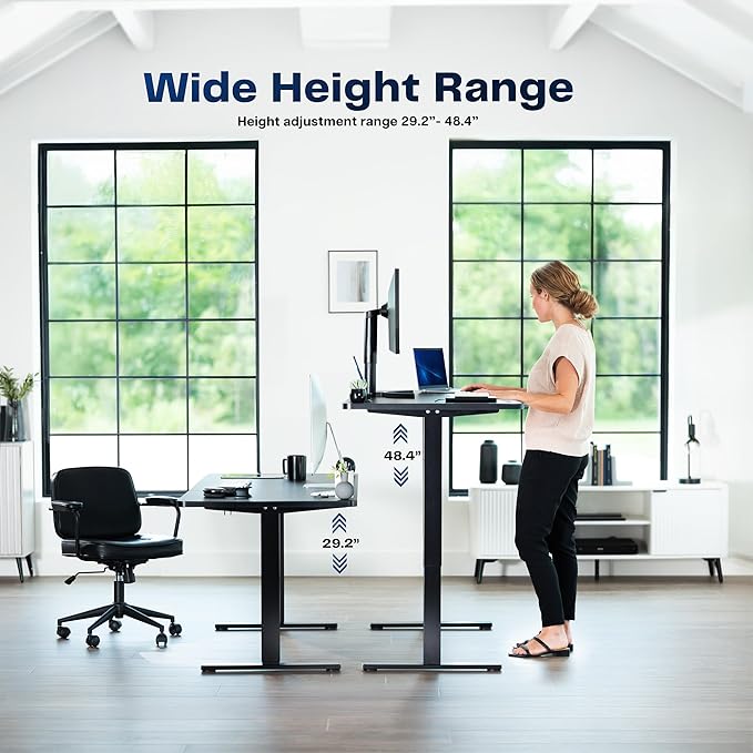 VIVO Electric 71 x 36 in Standing Desk, Memory Height Adjustment, 1B Series, Holds 220 lbs, Black Top Gray Frame, DESK-KIT-1G7B-36