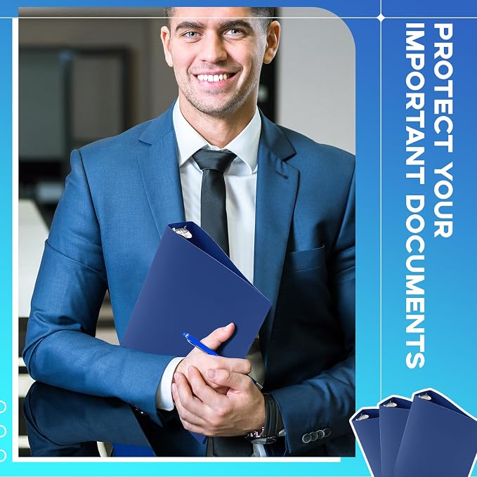 Henoyso 12 Pcs 1.5 Inch Mini 3 Ring Binders Fits 5.5" x 8.5" Paper, Holds(Capacity 350 Sheets), Plastic Flexible Three Round Rings Small Navy Blue A5 Binders Bulk for School, Office Use, Photo Album