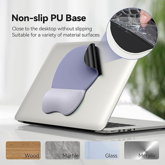 TECKNET Gel Mouse Pad Set with Wrist Rest and Keyboard Wrist Rest, Ergonomic Mousepad Rests with Non-Slip PU Base for Pain Relief, Computer, Laptop, Office & Home