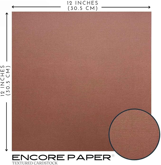 HOT CHOCOLATE—12x12 Textured Cardstock | 80lb Textured Brown/Tan Scrapbook Paper | Premium Cardstock for Cricut Cutting | 25 Sheets