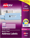 Avery® Printable Address Labels, Sure Feed® Technology, 1-1/3" x 4", Matte Clear, 700 Blank Mailing Labels (05662)