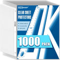1000 Pack Sheet Protectors, Top Loading Reinforced 3-Hole Page | Protectors for 3-Ring Binders, Fits Standard 8.5" x 11" Letter Size Paper, Perfect for Documents & Photos, Office Supplies