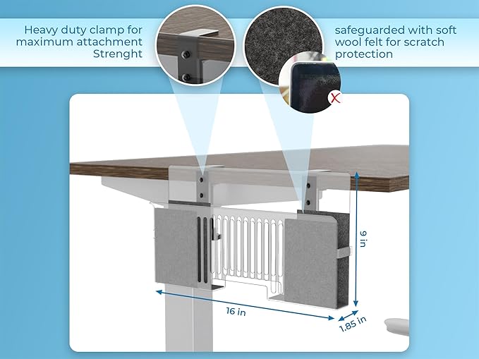 Vertical Side-Mount Laptop Holder Bracket for Desk Storage -fits: Dell/Acer/ASUS/XPS/MacBook/Surface/Lenovo/HP/Gaming Laptops (up to 16 inches) (Perforated Steel, Alloy Steel)