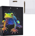 Colorful Frog 3 Ring Binder Letter Size 1.5 Inch Binders 3 Ring with 3 Pockets & Clipboard Three Ring Binder Organizer for Girls School Supplies 1 Pack