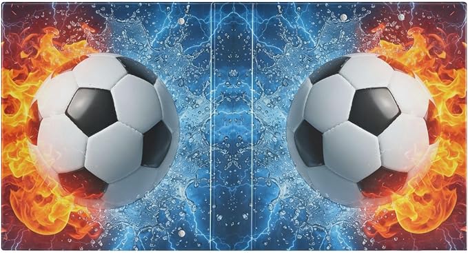 3 Ring Binder Soccer Ball Football 1.5" Round Ring Binders View Binder with 200 Sheet for Kids School Supplies Women Men Office, 1 Pack