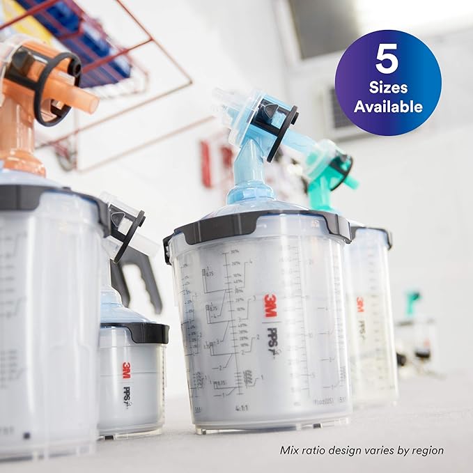3M PPS 2.0 Paint Spray Gun System Refill Kit with Lids and Liners, 26173 | 22 oz; Standard, 200-Micron Filter; 12 Disposable Lids and Liners; 16 Sealing Plugs;Use for Cars; Furniture; Home and more