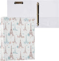 Eiffel Tower Paris 1.5 Inch 3 Round Ring Binders with Pocket Clip, Holds 200 Sheets Documents for Office Classroom Student Organization Hard d Ring Binders with Printed