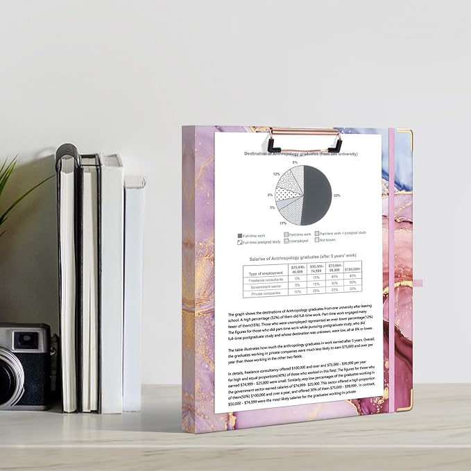 Ospelelf 3 Ring Binder, 1/2 Inch, Pink Marble, Letter Size (11" x 8.5"), 5 Tab Dividers, File Folder Labels, Low Profile Clipboards