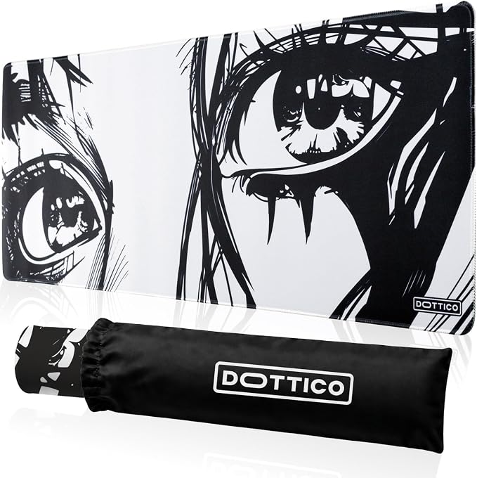XL Anime Eyes Mouse Pad – Large Manga Girl Desk Mat 31.5x11.8 – Non-Slip, Water-Resistant, Stitched Edges – Aesthetic Japanese Gaming Mat