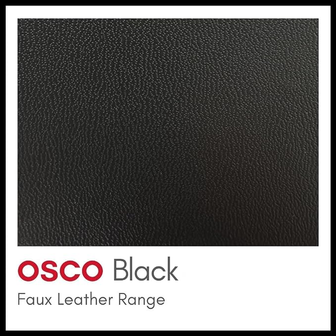 OSCO Black Faux Leather Letter Holder | Mail Sorter | Post Rack | Envelope Organiser | Document Stand | Desk File Storage | Display Slots | H14 x W17.5 D10 cm |