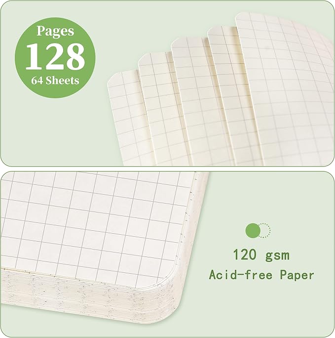 Graph Grid Paper Notebook/Journal - Classic Journal/Notebook with Ribbon Divider