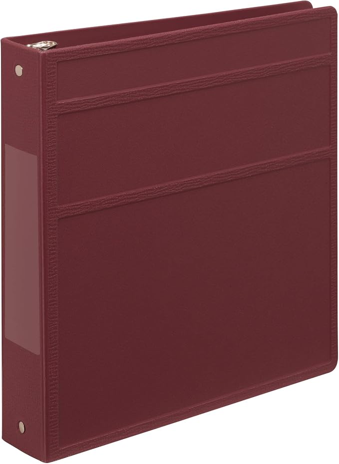 Carstens 1.5-Inch Heavy Duty 3-Ring Binder - Side Opening, Wine, Durable Plastic, Precision No-Gap Rings, Waterproof Cover, No Pockets, Holds 250 US Letter Sheets, BPA-Free, Made in USA (2021-3R)