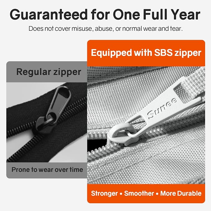 SUNEE Zippered Binder Bag with Handle, 2-Inch 3-Ring O-Ring, 500-Sheet Capacity, Includes Zip Pocket, 5-Tab Expanding File Folder, Multi-Pocket Organizer Binder for Middle School, Light Grey
