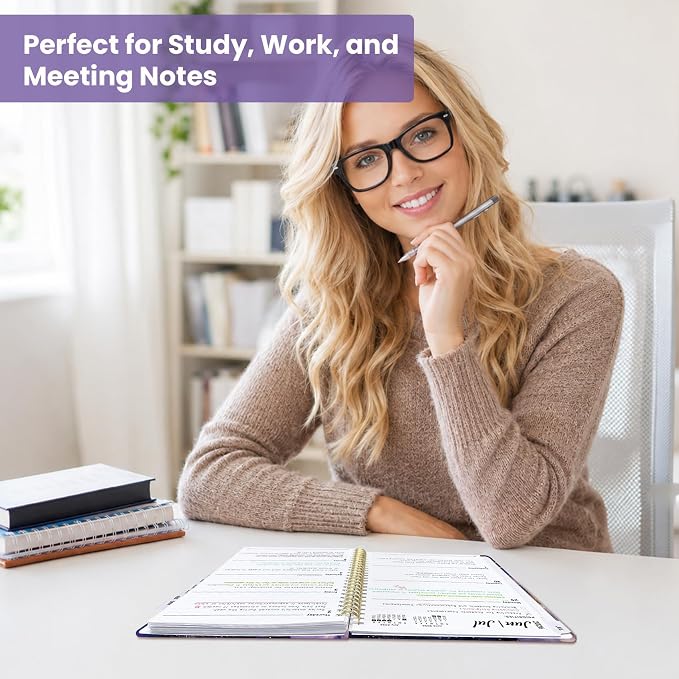 Planner 2026-2027, Academic Year Monthly & Weekly Planner Caledndar, July 2026 - June 2027, Hardcover Large Planning Agenda Book with Tabs for School Office Supplies, 6.3" x 8.5" - Cosmic Amethyst