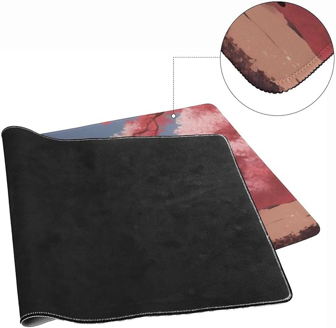 Car Gaming Mouse Pad Large Mousepad Japanese JDM Car R34 Pink Cherry Tree Anime Desk Mat for Keyboard and Mouse Mat Non-Slip Rubber Desk Pad 40x90cm, Style