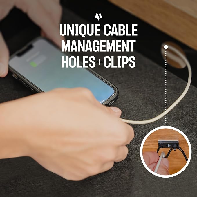 Under Desk Drawer Slide Out Attachment - Carbon Steel Undermount Table Drawer with Cable Management, Pull Out Add-On Storage for Office & Standing Desks (21.5" x 14" x 2.8")