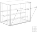 Attelite Acrylic Display Case for Collectibles 4 Tiers Clear Acrylic Box | 3 Adjustable Dividers, Clear Showcase for Figures, Tool-free Assembly, Magnetic Door, Dustproof