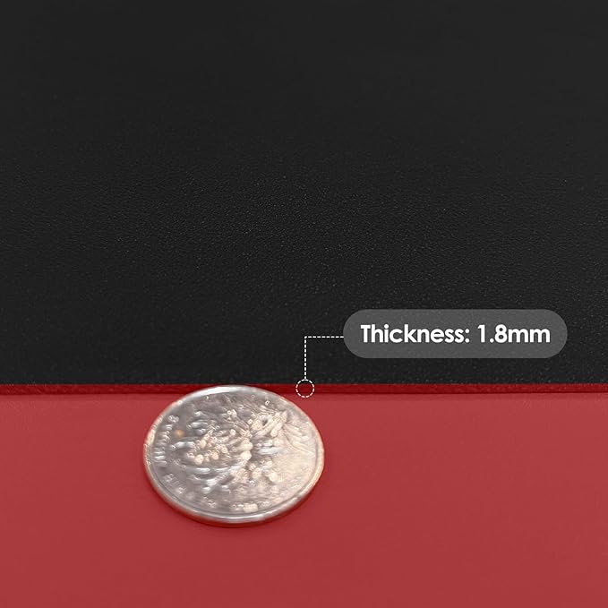 Zinkooat Leather Table Cover,1.8mm Thick,48x72 Inch,Table Protector for Dining Room Table,Dining Table Cover,Table Cover Protector,Table Pads for Dining Room Table(Black+Wine Red,48x72)