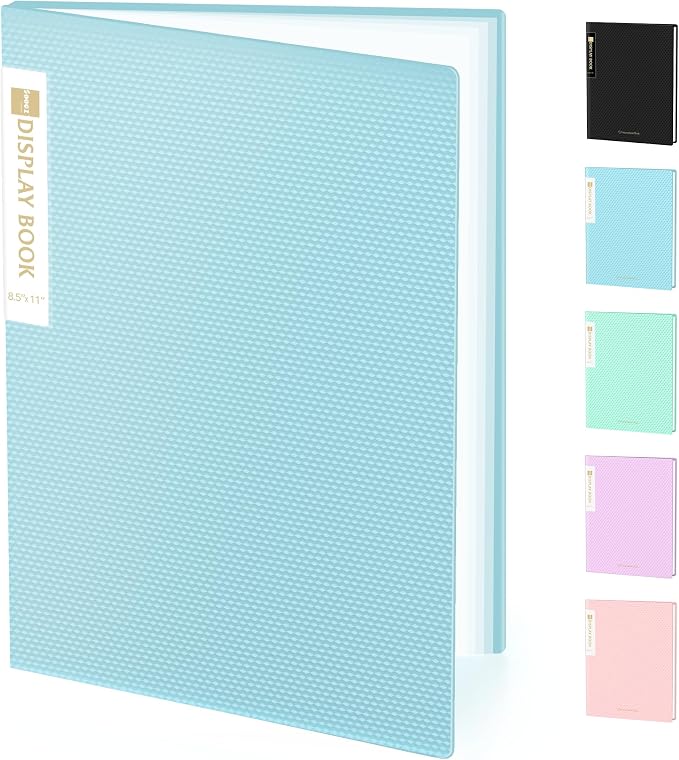 Sooez Binder with Plastic Sleeves 18-Pocket, Displays 36 Pages, 8.5"x11" | Presentation Folders with Clear Sheet Protectors, Art Portfolio Binder for Certificate & Office Project, Document Organizer