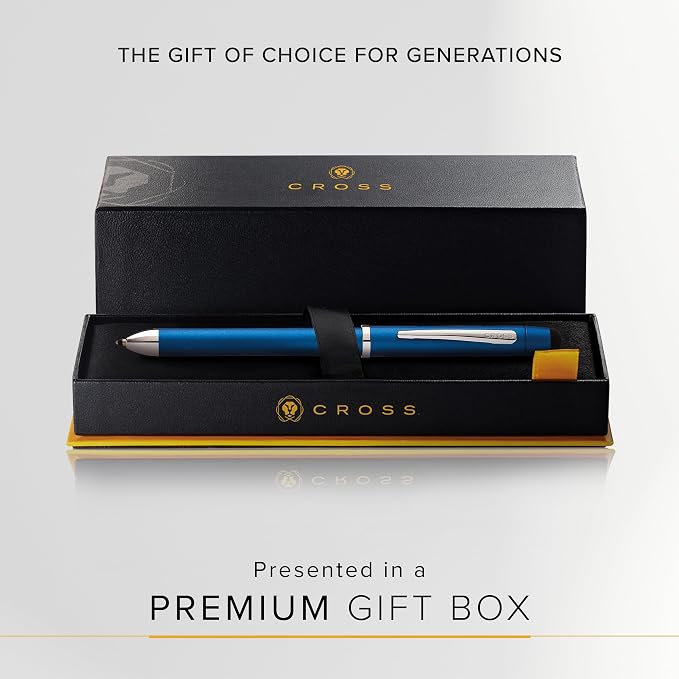 Cross Tech3+ Metallic Blue Multifunction Pen, Black Ink, Corporate Gift