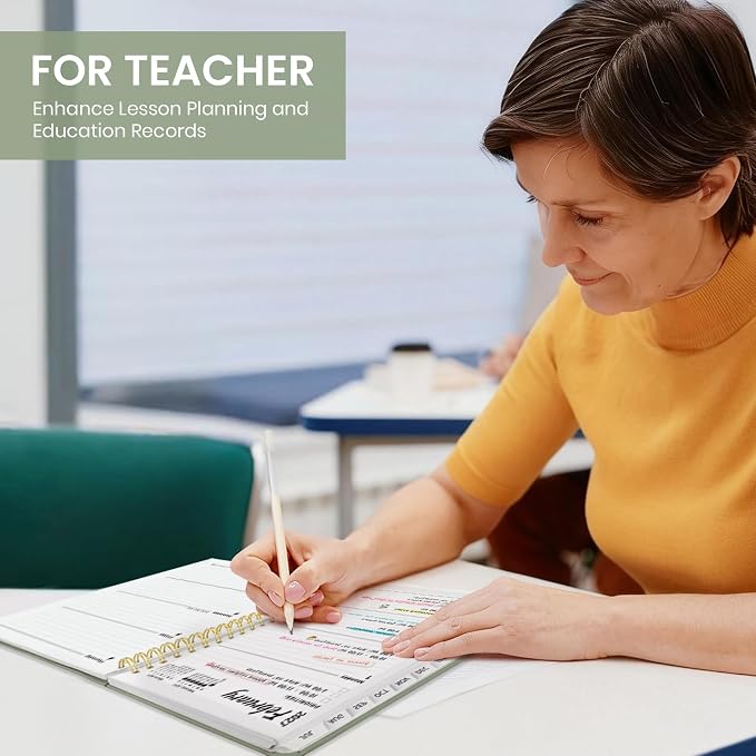 Taja Planner 2026-2027, Jul 2026-Jun 2027 Monthly & Weekly Calendar Book | 8.5" x 11", Hardcover Academic Calendar with Tabs, Teacher Student Agenda Book for School Office Supplies - Green