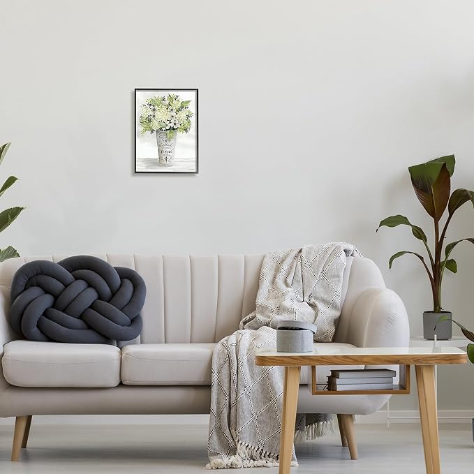 'French Floral Greenery Bouquet'| Framed Giclee Art | Stupell Industries | Black, 11 x 14 Inches, Easy to Hang and Sturdy, Made in USA, by Cindy Jacobs