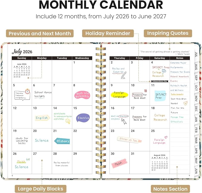 ZOTIA Planner 2026-2027 Weekly & Monthly Calendar Planner Jul 2026-Jun 2027